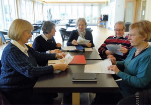 Project team reviewing work